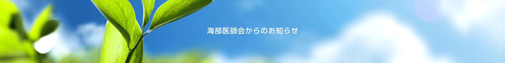 海部医師会からのお知らせ
